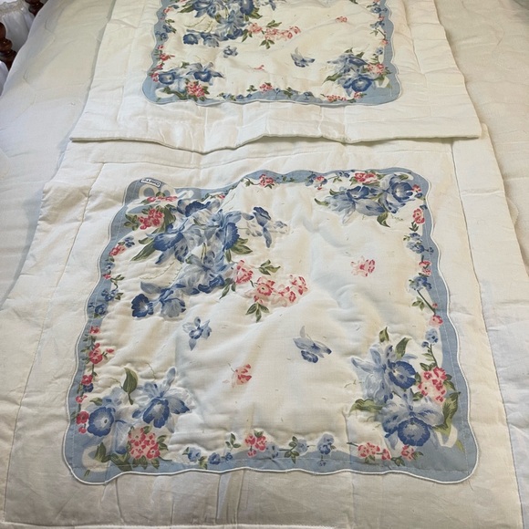 2 Vintage Floral Embroidered  Pillow Shams . 20” X 20” - Picture 10 of 10